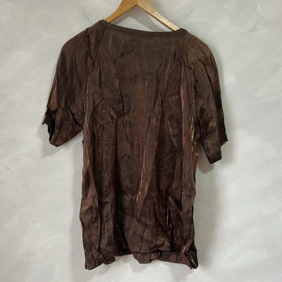 M&S collection brown shiny boxy top tshirt NWT - Picture 9 of 9